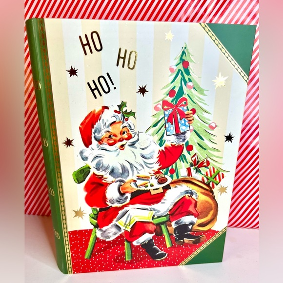 Large Christmas Santa Fake Book Box Decor Gift Holly Jolly HoHoHo Vintage Image - Picture 12 of 13